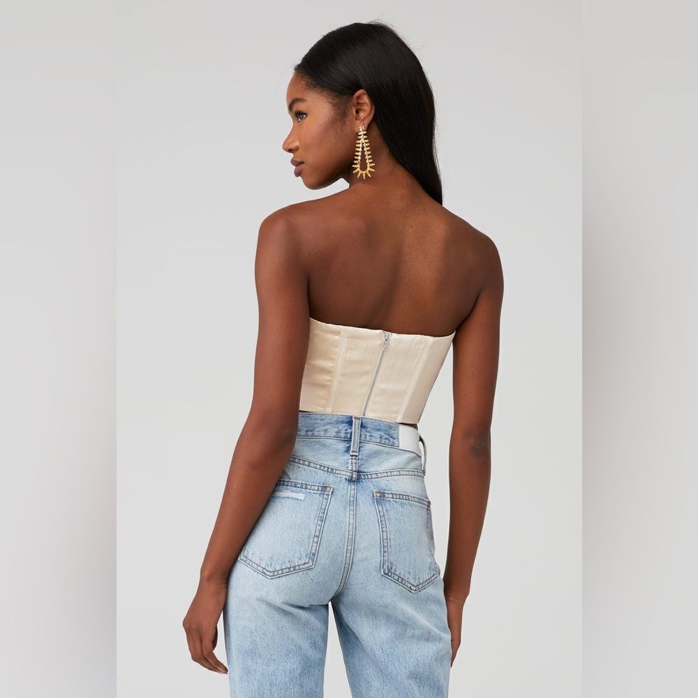 Bardot Eva Strapless Bustier in Champagne Size Large - Picture 3 of 9